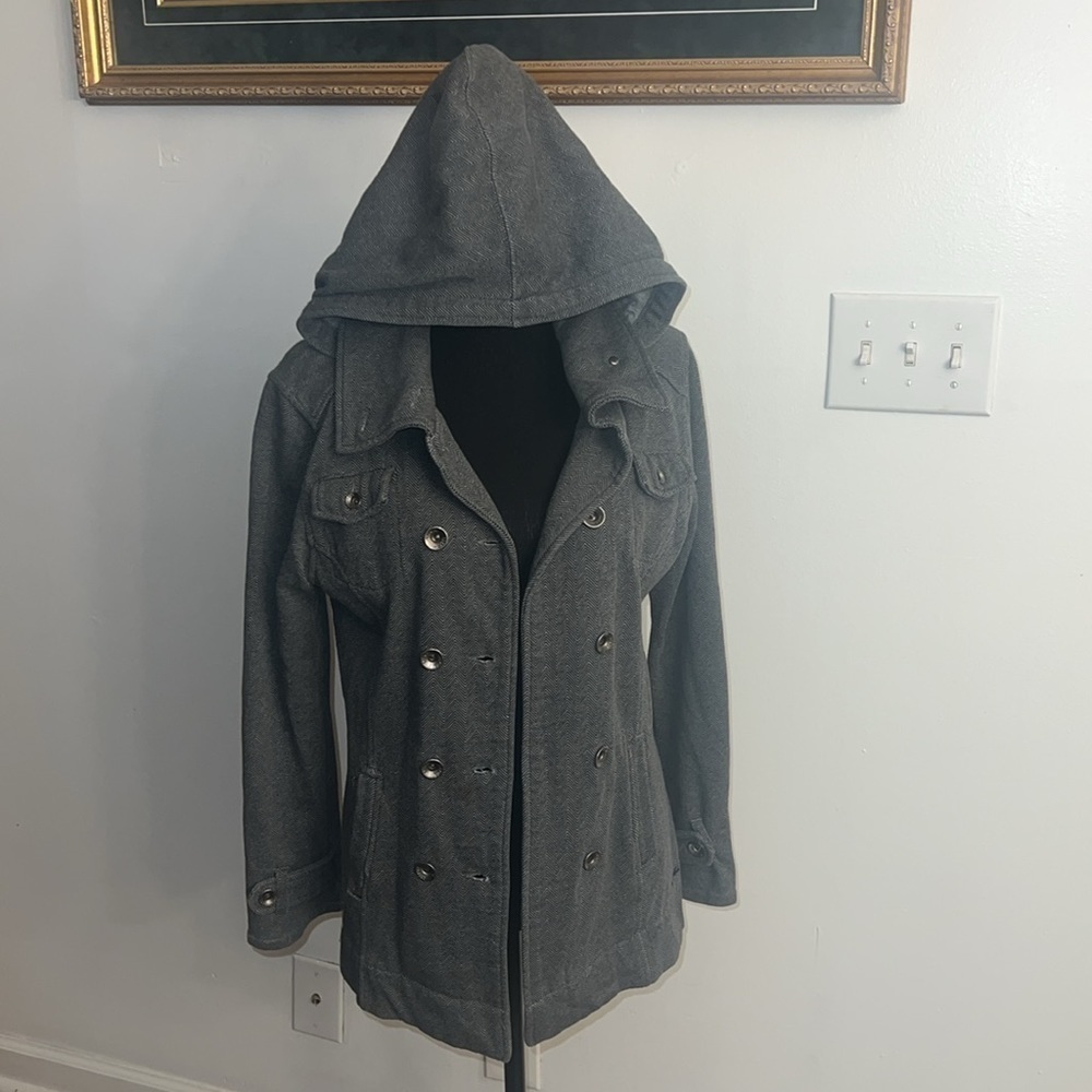 Ezekiel Cotton Pea Coat with Hood, sz S.